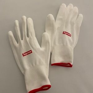 supreme white work gloves